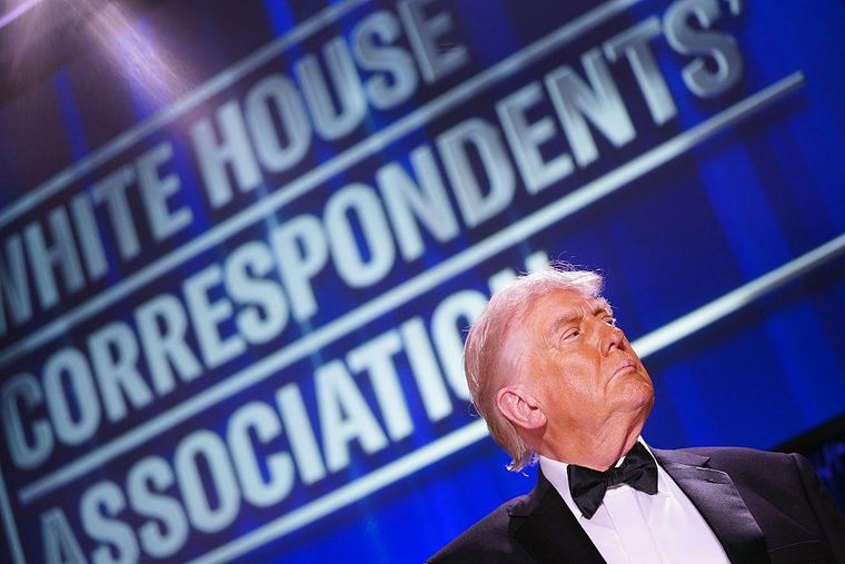 Trump, minutos antes del tiroteo en la cena de Corresponsales.
