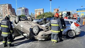 Accidente y vuelco en General Paz Foto: NA