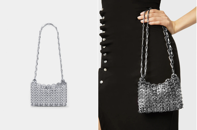 Zaira Nara fue una de las más destacadas en los premios Ídolo por su estilo y elegancia y sobre todo por esta cartera que lució y cuesta mucho dinero Foto: Página web Rabanne