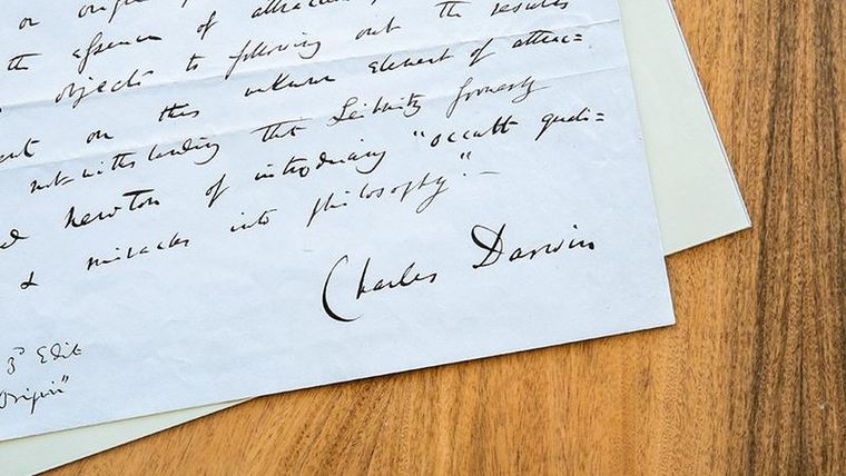 Era poco usual que Darwin usara su firma completa en los documentos Foto: SOTHEBYS