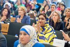 Cumbre mundial de mujeres parlamentarias, en la Unión Europea. Foto: UniónEuropea.