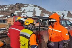 En el operativo fueron rescatados 16 mineros que habían quedado varados en plena cordillera. Foto: Gentileza Ministerio de Minería de San Juan