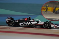 Tremendo palo de Ocon en Bahréin: bandera roja y preocupación en Haas Foto: EFE y captura de TV Tremendo palo de Ocon en Bahréin: bandera roja y preocupación en Haas Foto: EFE y captura de TV
