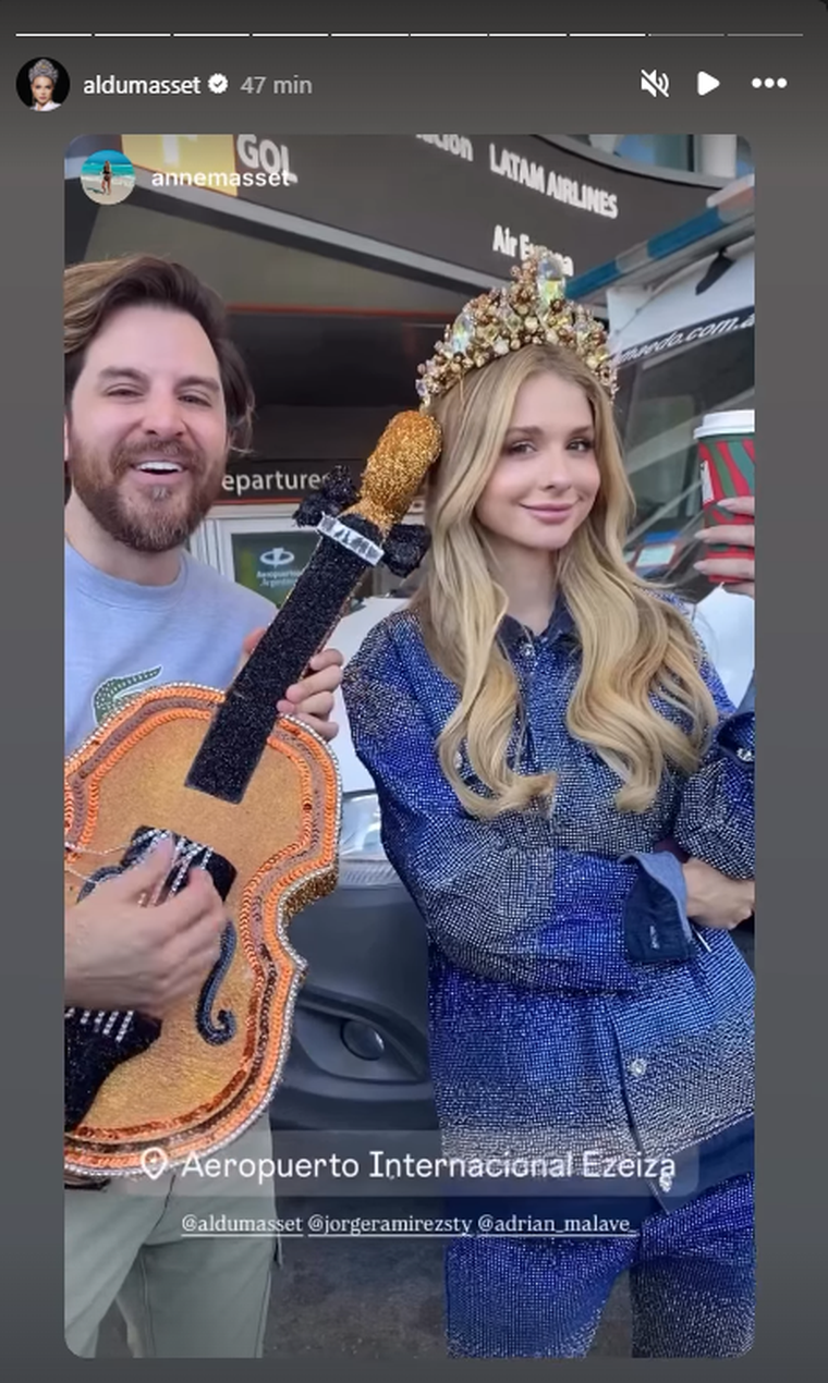 Aldana Masset en Ezeiza. Créditos: Instagram