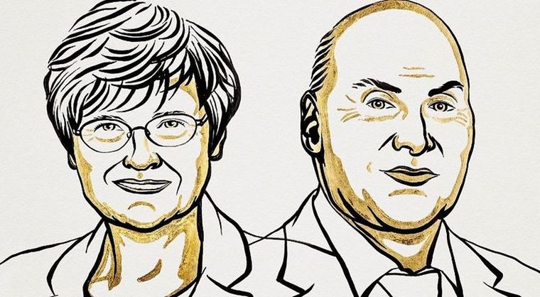 Katalin Karikó y Drew Weissman son los galardonados del premio Nobel de Medicina de este año. Foto: PREMIO NOBEL.