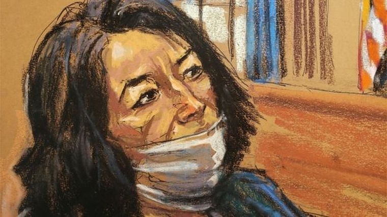 Foto: REUTERS. Retrato de Ghislaine Maxwell, en una vista previa en Nueva York.