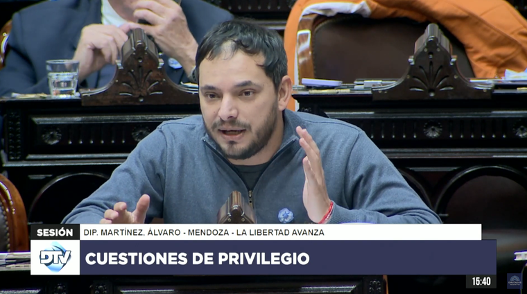 El diputado nacional Álvaro Martínez Foto: Captura de pantalla