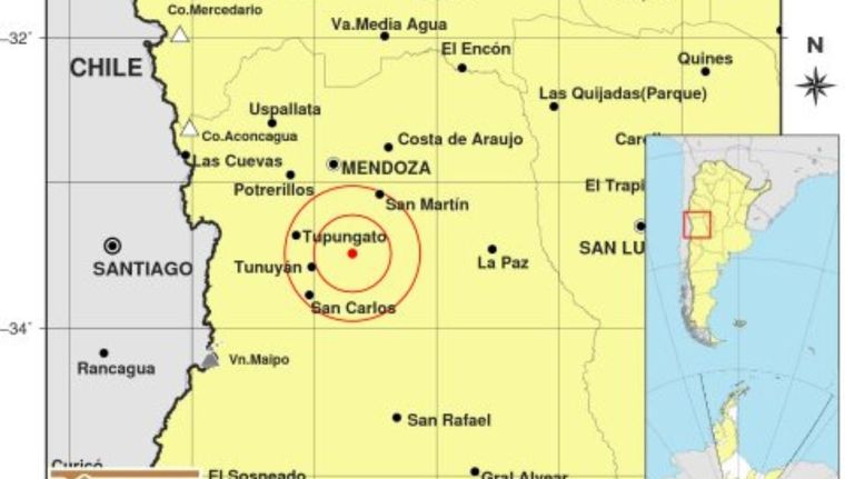 Tembló en Tupungato Foto: Inpres