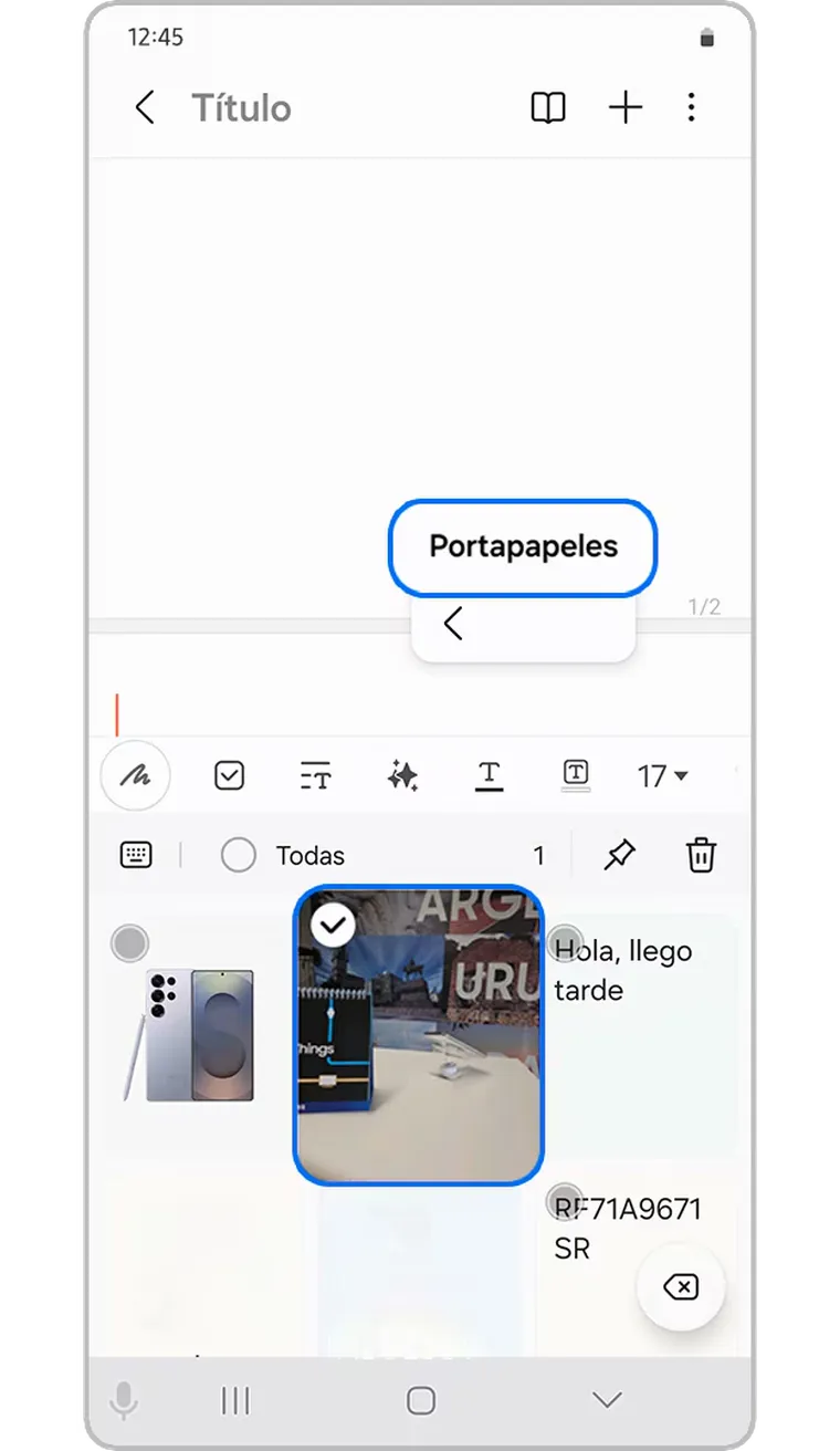 A diferencia de Apple, Samsung mantiene la funcionalidad de portapapeles. A diferencia de Apple, Samsung mantiene la funcionalidad de portapapeles.