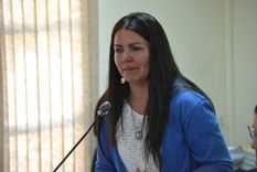 Lucía Carrasco declarando en el juicio que condenó a su esposo por el femicidio de Nélida Carrasco. Foto: Prensa Poder Judicial