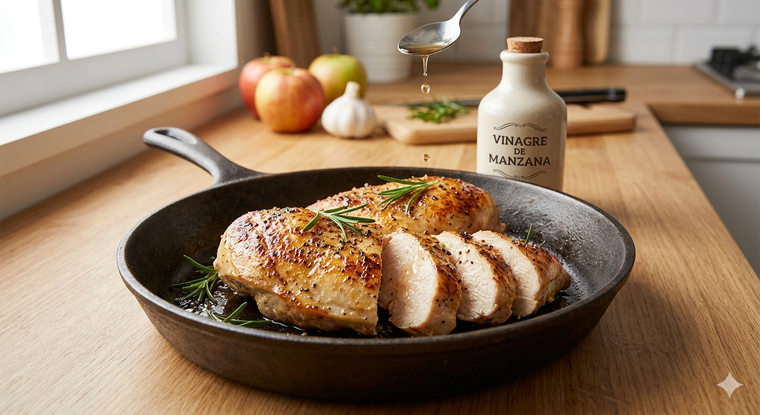 La pechuga quedará bien jugosa. Fuente: IA Gemini.