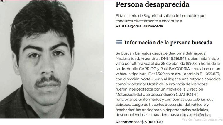 Ficha con información sobre la desaparición de Raúl Baigorria. Ficha con información sobre la desaparición de Raúl Baigorria.