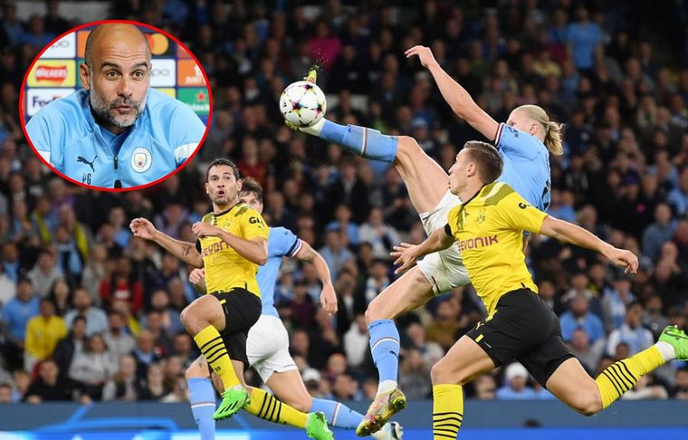 Guardiola comparó un gol de Haaland con uno de Cruyff.