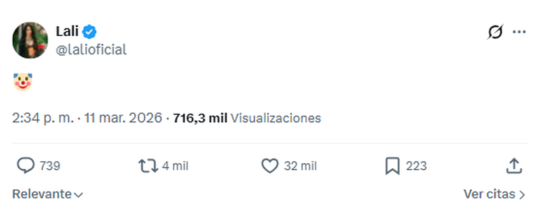 La publicación de Lali Espósito. La publicación de Lali Espósito. 