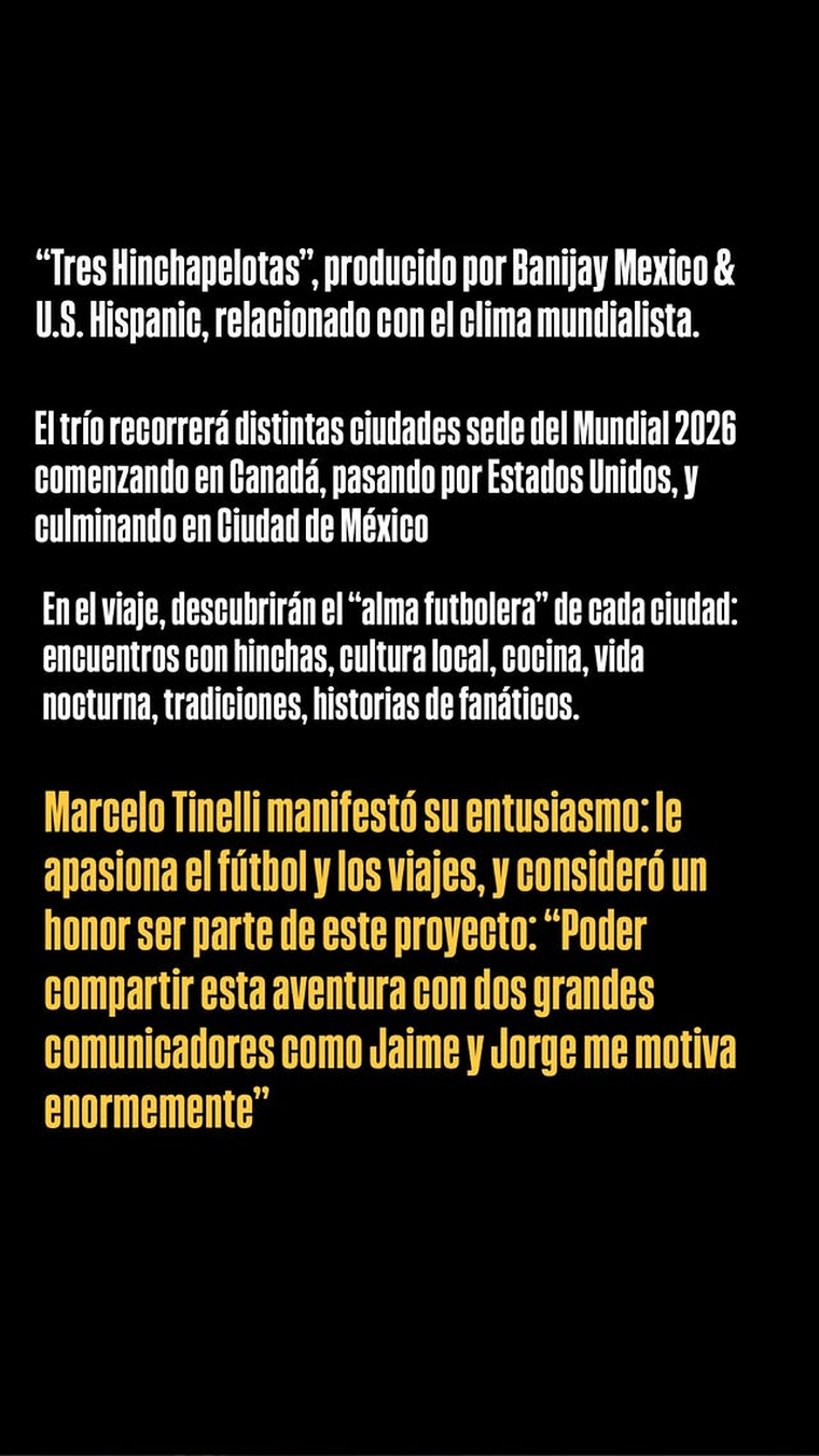 De qué tratará el programa. Créditos: Instagram De qué tratará el programa. Créditos: Instagram