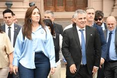 Victoria Villarruel junto con Britos, el intendente de Chivilcoy.
