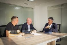 Duro. Jorge Macri, Waldo Wolff y Diego Kravetz Foto: Prensa de Jorge Macri