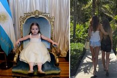 La exprimera dama mostró a sus hijas y la más pequeña se robó la atención.