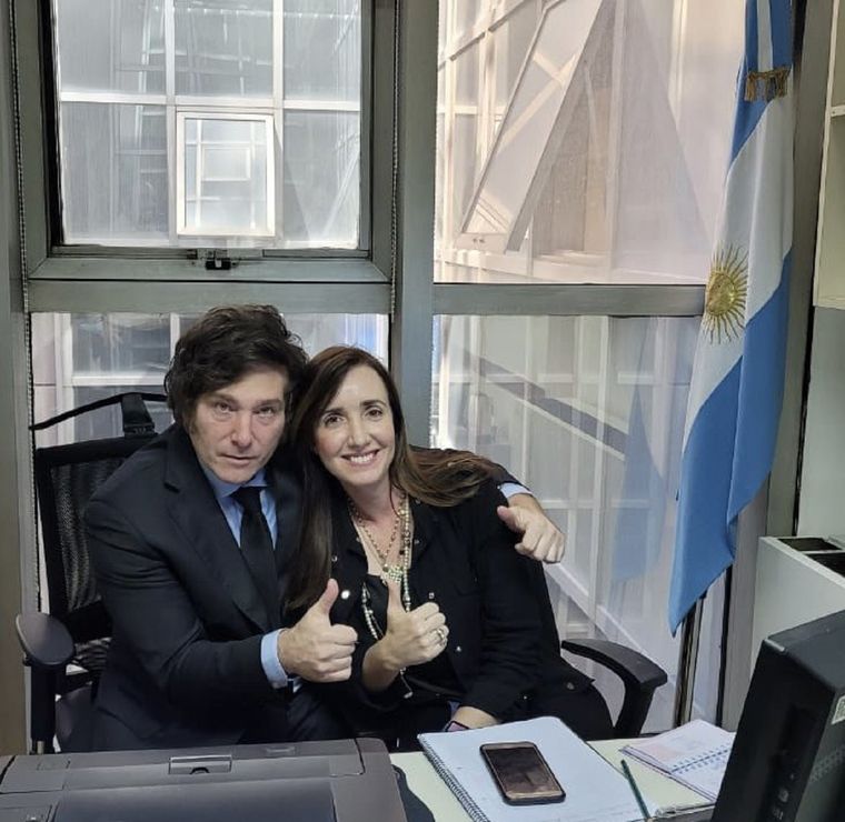 Javier Milei y Victoria Villaruel, la fórmula de La Libertad Avanza. Foto: Twitter Victoria Villarruel