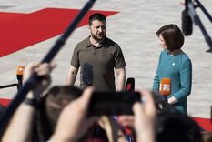 Zelenski Sandu Moldavia Zelenski, hoy, junto a Maia Sandu, presidenta de Moldavia. Foto: Efe.