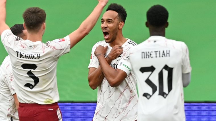 Aubameyang festejó a lo Pantera Negra. Foto: Arsenal FC