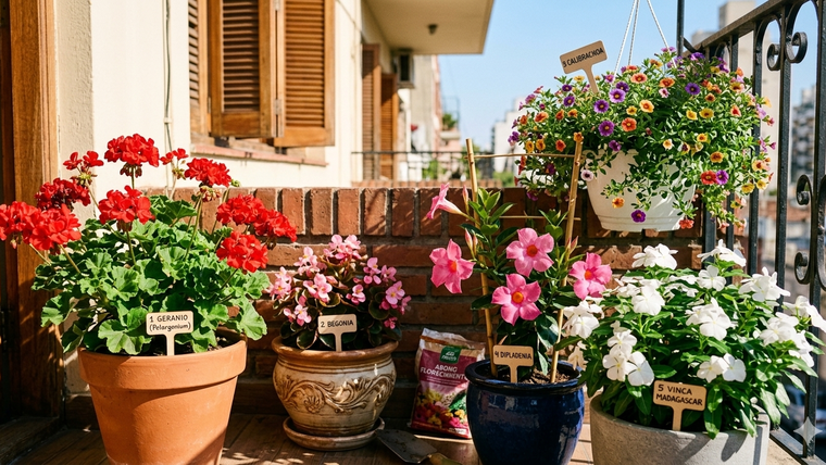 Flores en maceta. Fuente: IA Gemini.