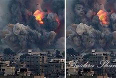 impresionante: fotos de gaza intervenidas por un artista