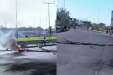 Los familiares cortaron la rotonda de La Tablada en reclamo por las jóvenes desaparecidas.&nbsp;