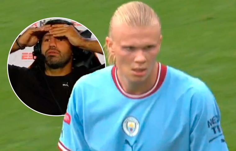 Kun Agüero Kun Agüero se sorprendió con dos fallos de Haaland.