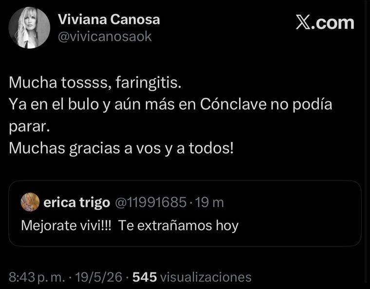Viviana Canosa respondiendo preguntas. Viviana Canosa respondiendo preguntas.