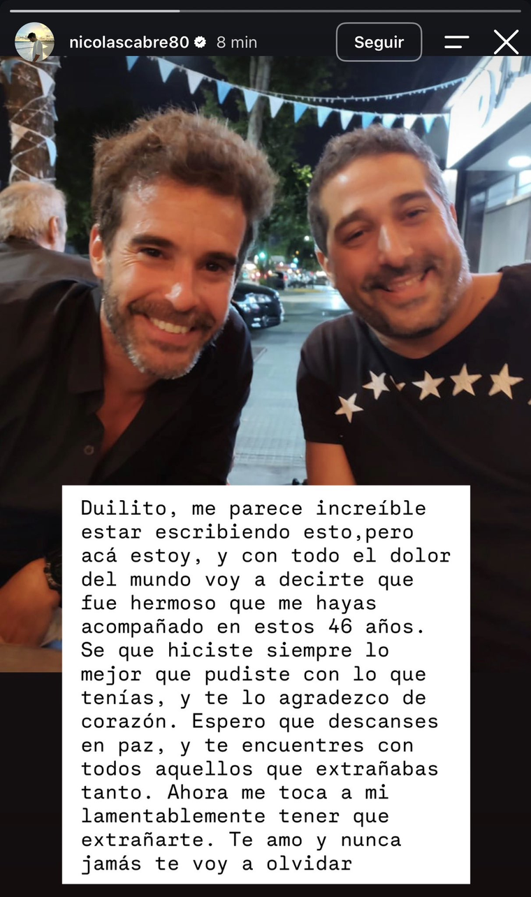 Cabr&eacute; se despidi&oacute; de su hermano en la tarde del domingo.