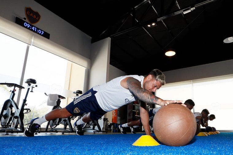Zárate, en el gimnasio. Boca Juniors Foto: Boca Juniors