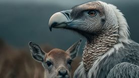 El guanaco y el cóndor y un dilema propio de la existencia. Imagen generada con IA