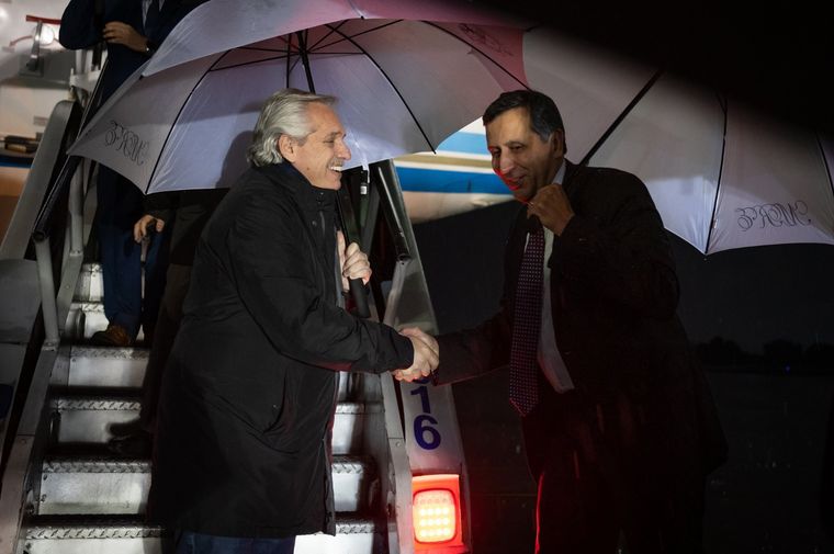 Alberto Fernández llegó a Colombia para participar de la asunción de Gustavo Petro. Foto: Cancillería de Colombia.