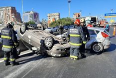 Accidente y vuelco en General Paz Foto: NA