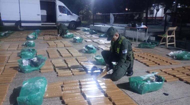 La detección de la droga fue sobre la Ruta Nacional N° 12. Foto: Gendarmería Nacional