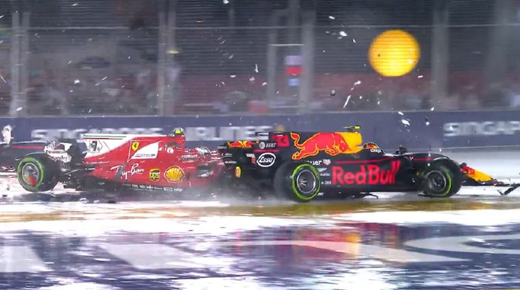 Ferrari y Red Bull protagonizaron una inesperada largada en el GP de Singapur en 2017. &nbsp;