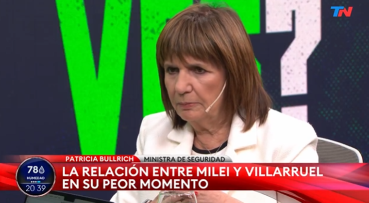 Patricia Bullrich volvió a cargar las tintas sobre la vicepresidenta Victoria Villarruel.