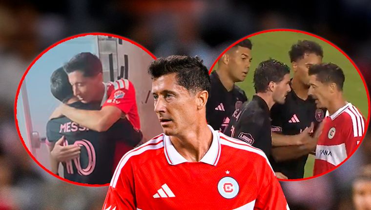 Robert Lewandowski tuvo una noche movida ante el Inter Miami de Messi y De Paul.