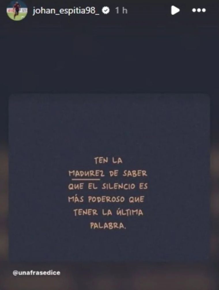 La historia que publicó Johan Romaña en medio de las negociaciones entre River y San Lorenzo. La historia que publicó Johan Romaña en medio de las negociaciones entre River y San Lorenzo.