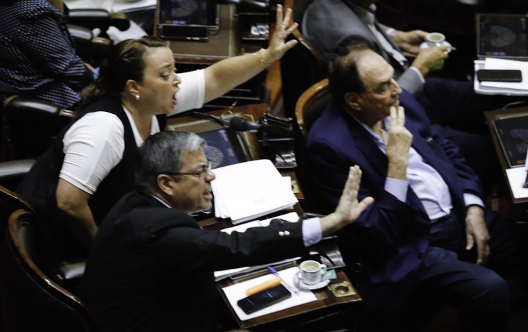 Unión por la Patria en el recinto de la Cámara de Diputados.