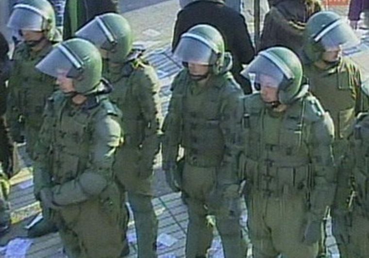 Fuerzas militarizadas chilenas. Foto: Televisión Chilena