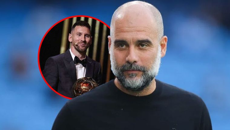 Guardiola y la felicitación a Messi. Foto: MDZ