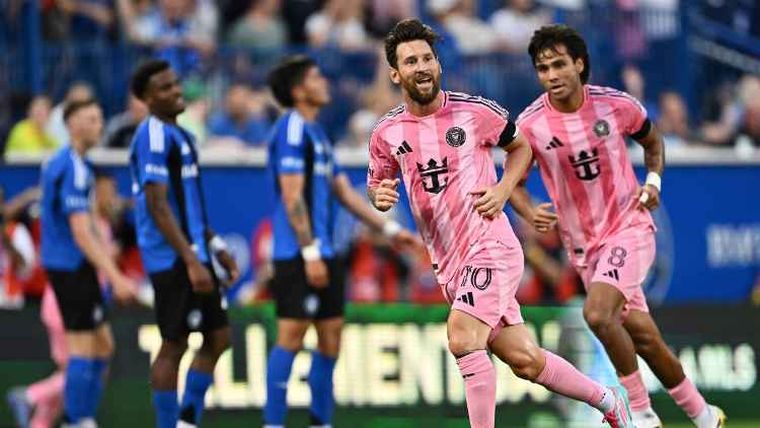 Lionel Messi festeja el 2-1 del Inter Miami ante el CF Montréal en la MLS.