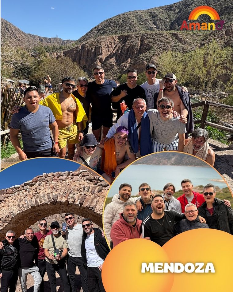 Uno de los grupos de turistas gays que lidera Sebastián Gabe, en uno de los viajes que hicieron a Mendoza. Uno de los grupos de turistas gays que lidera Sebastián Gabe, en uno de los viajes que hicieron a Mendoza.