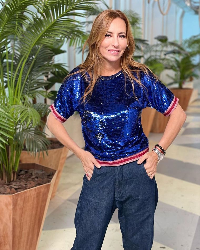 Analía Franchín aplica sus osadas ideas a estos sencillos jeans Foto: Instagram