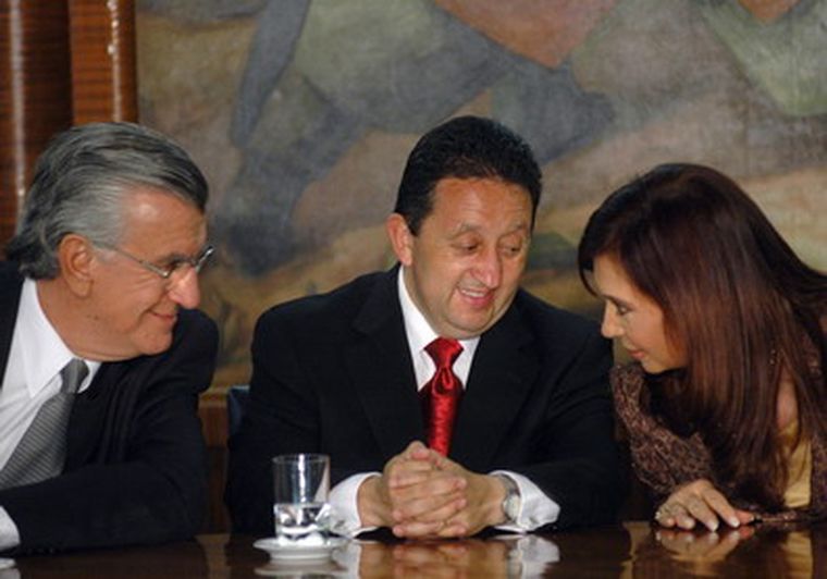 Gioja, Jaque y la presidenta. Foto: NA