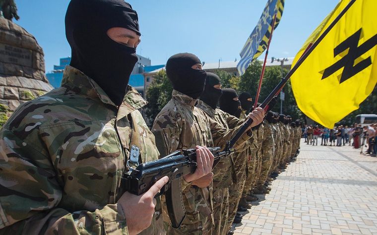 El batallón de ultraderecha Azov pertenece a Ucrania. Foto: Epa.