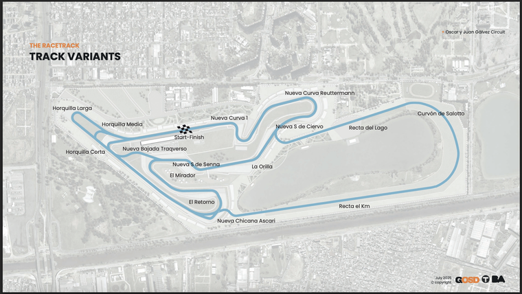 El nuevo trazado del Autódromo Gálvez cuenta con tres configuraciones de pista. (Imagen: Gobierno de la Ciudad de Buenos Aires) El nuevo trazado del Autódromo Gálvez cuenta con tres configuraciones de pista. (Imagen: Gobierno de la Ciudad de Buenos Aires)