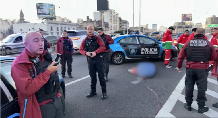 La escena en la 9 de Julio Foto: NA